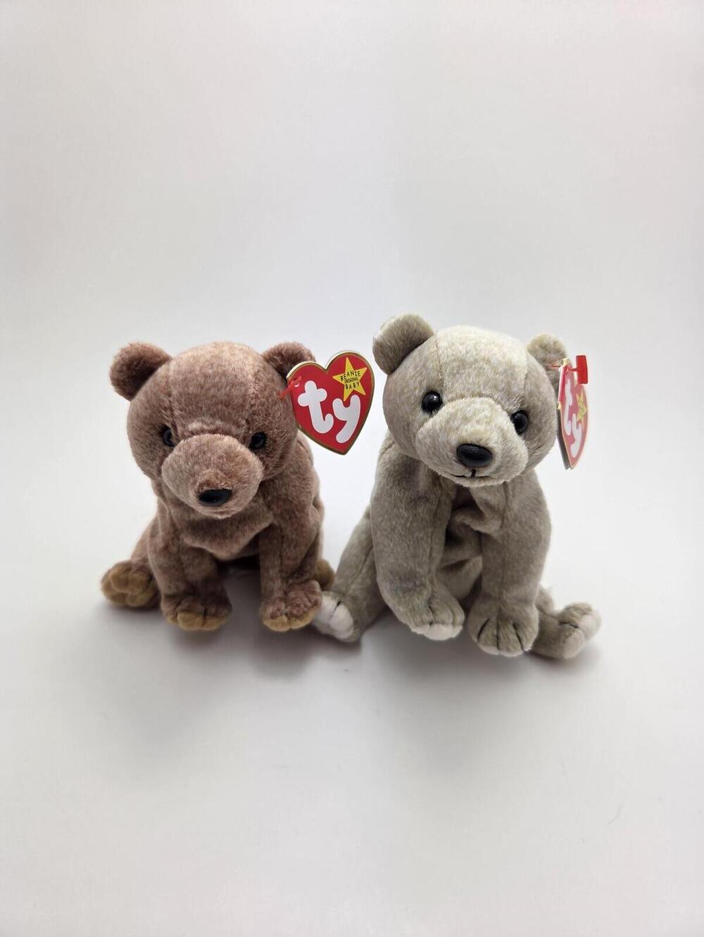 Ty Beanie Babies Pecan and Almond the Bear Stuffed Animal Plush
